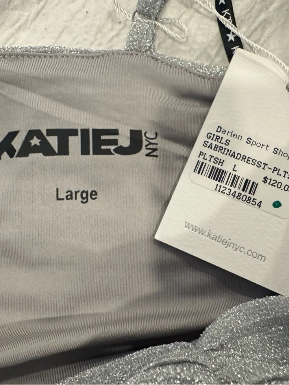 Katie J NYC Girls Silver Sparkle Dress